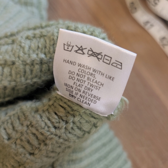 RETROFETE DORINDA Wool Blend Round Neck Sweater In Sage Size S - Picture 14 of 14